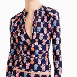 J.Crew Rash Guard Ratti Painted Pineapple Navy Size M